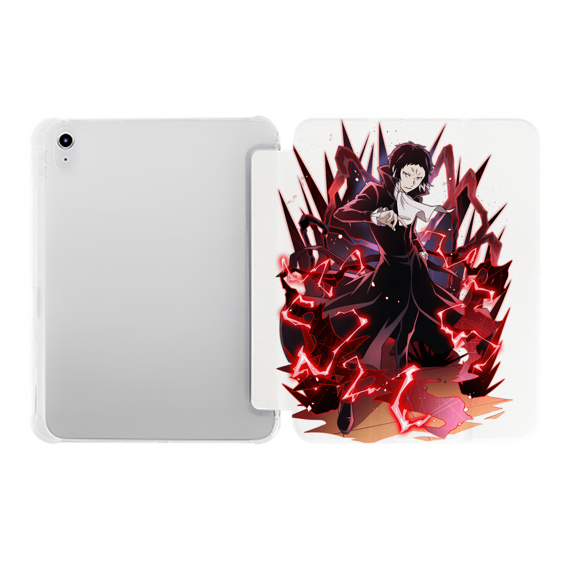 （画像用） 文豪ストレイドッグス Bungo Stray Dogs IPad ケース ペン収納付き 三つ折りスタンド PUレザー×シリコン 対応機種9.5/10.5/10.9インチ
